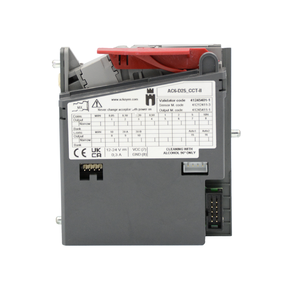 ACEPTADOR DE MONEDAS AZKOYEN MOD: X6-PINA | PROTOCOLO: CCTALK